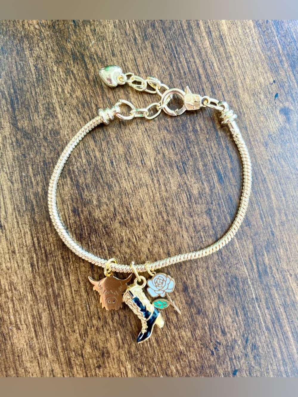 Cowboy Boot Charm Bracelet - New